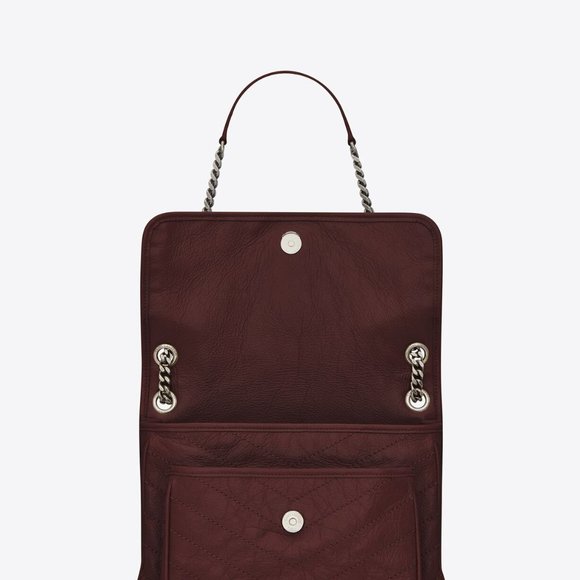 NEW Yves Saint Laurent NIKI MEDIUM Crinkled Leather Bag - Picture 2 of 10